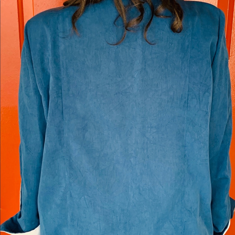 1970s Open Front Blue and White Blazer - Picture 3 of 7
